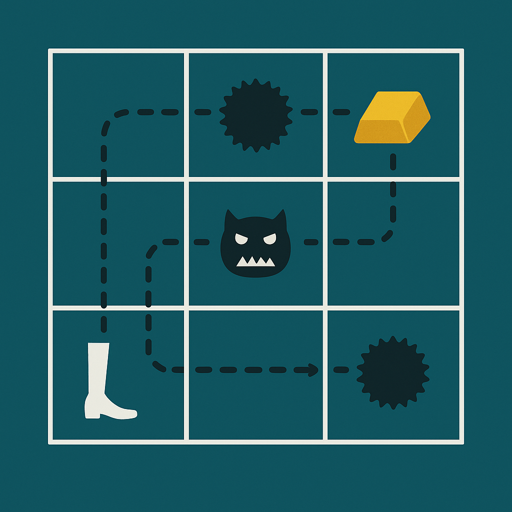 Ce blog explore l'apprentissage d'IA à travers le jeu du monde de Wumpus.